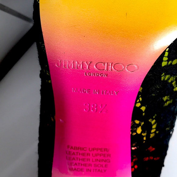 Authentic Jimmy Choo leather/lace 5” heel pumps - Picture 7 of 7